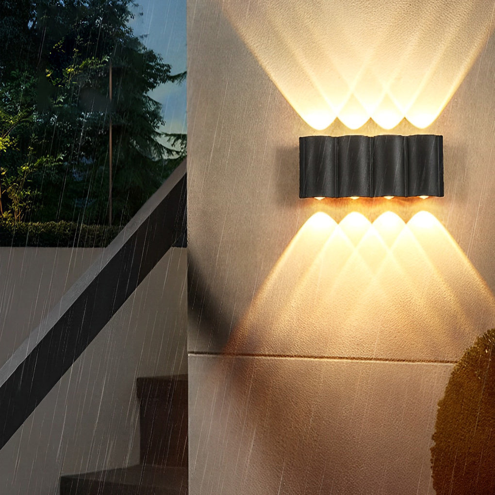 Moderne Buitenwandlamp Aluminium LED Waterdicht IP65 Zwart Sfeerlicht Tuinverlichting Gevelverlichting | Sansoti