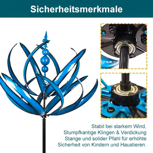 Tuinwindmolen Draaibaar Metaal Weervaan Vogel Design Blauw Rood 90cm voor Terras Tuin Balkon Decoratie | Sansoti