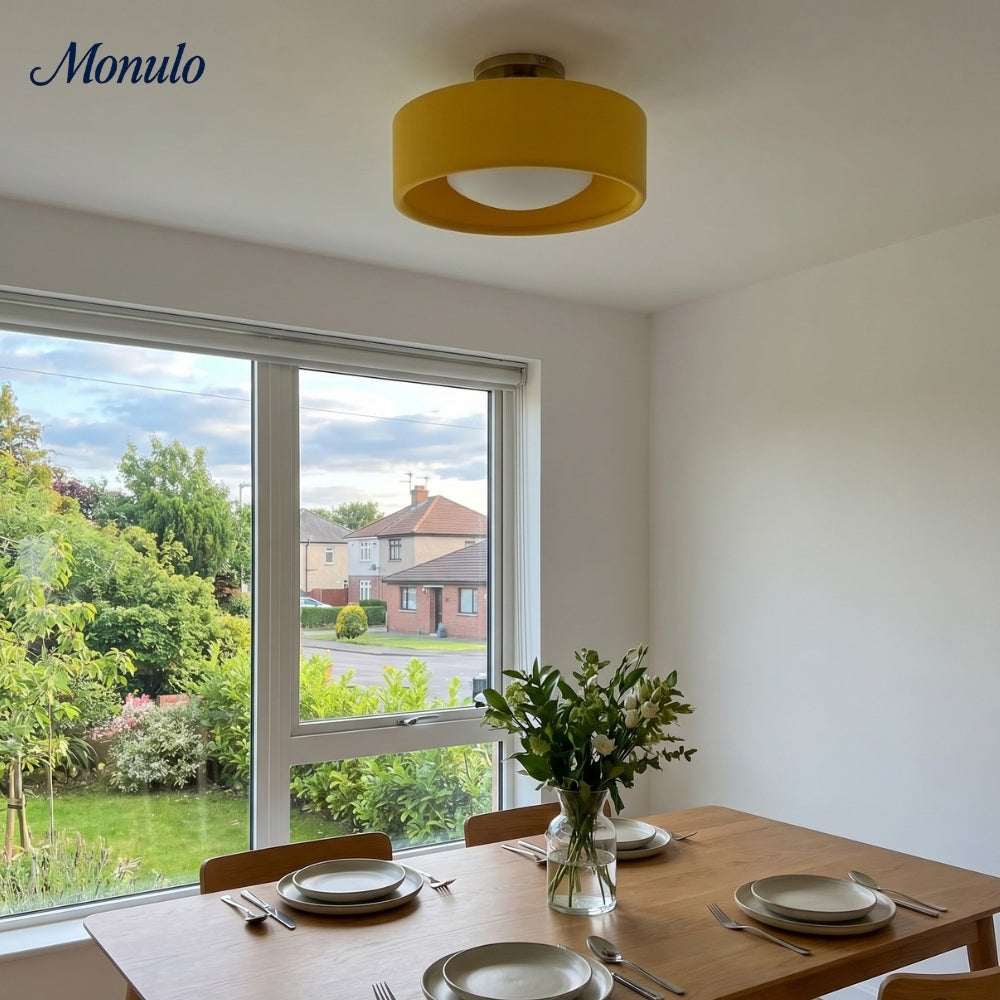 Porseleinen Plafondlamp met Strakke Montage – Moderne Lage Profiellamp Keramiek Opbouwverlichting | Sansoti