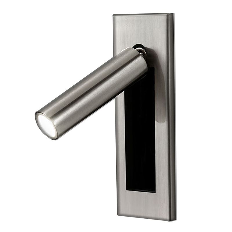 Drehbare Wandleuchte aus Metall in Zylinderform, Leselampe mit verstellbarem Licht, modernes Design, Schwarz und Gold, Nachttischlampe | Sansoti