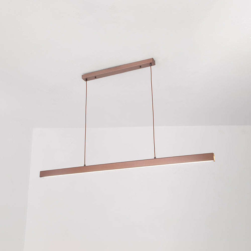 Hanglamp Rechthoekig LED Dimbaar Zwart Bruin Metaal Acryl Eettafel Woonkamer 80-150cm | Sansoti