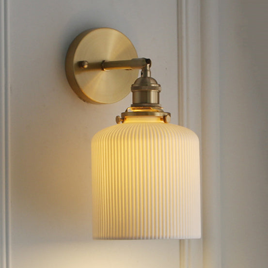 Porseleinen Wandlamp met Messing Fitting Ø12,7-21,6cm 1 Lichtpunt Modern Design Keramiek Wandverlichting E26/E27 | Sansoti