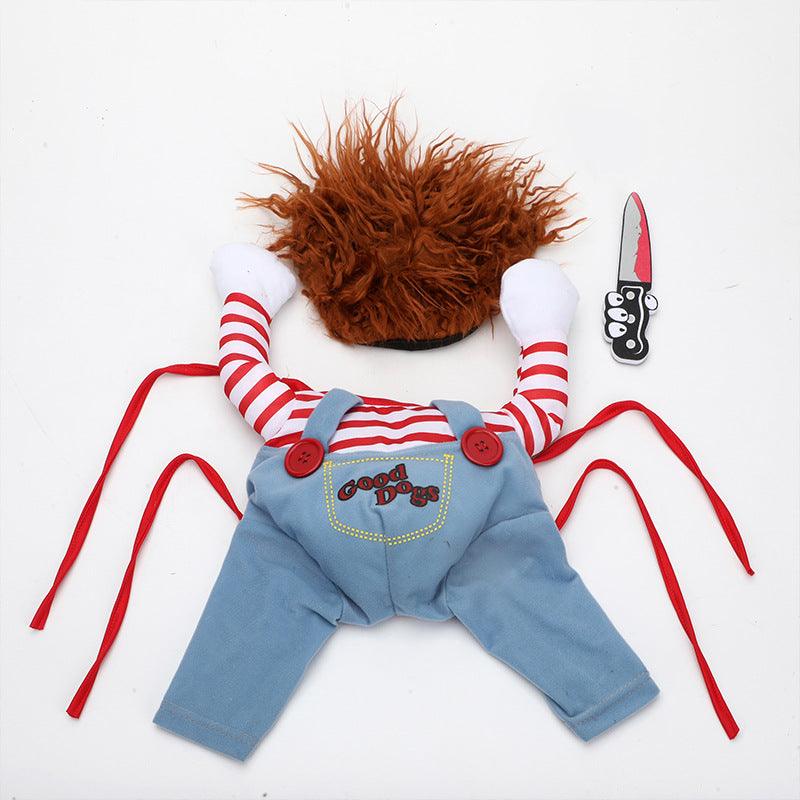Halloween Hondenkostuum Pop Horror Thema Verkleedkleding Huisdier Polyester Rood Verstelbaar Feestelijke Outfit | Sansoti