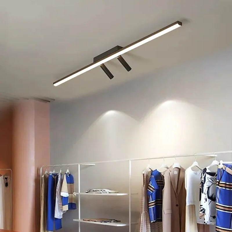 Deckenleuchte LED Linear Metall Silikon Schwarz Verstellbare Spots 80 100cm Schlafzimmer | Restfield