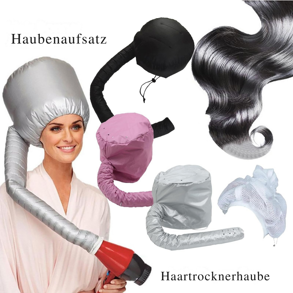Diffusorhaube für den Haartrockner, für lockiges und welliges Haar | Freihändiges Trocknen mit gleichmäßiger Wärmeverteilung | Sansoti