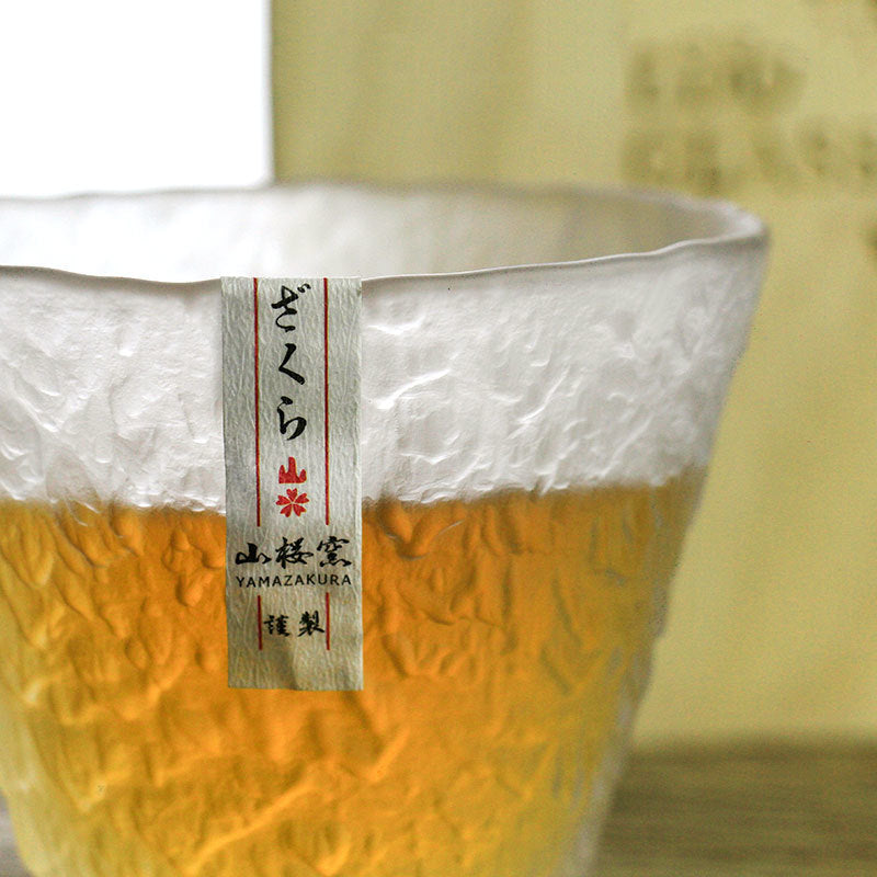Handgemaakt Whiskyglas met Japans Sneeuwreliëf – Hittebestendig Glas 200ml – Inclusief Houten Bewaarbox – Tijdloze Drinkervaring | Sansoti