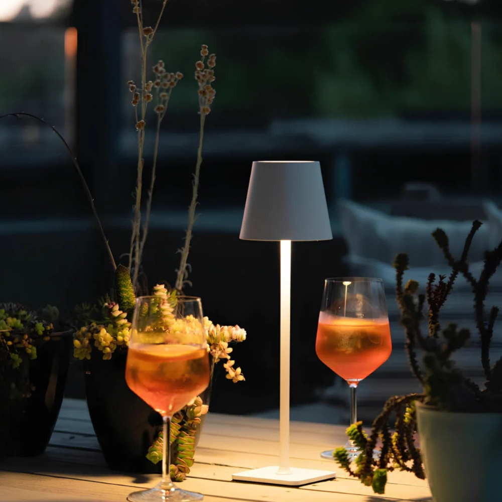 Wireless Table Lamp Dimmable Rechargeable 38cm Metal LED Touch Indoor Outdoor IP54 Waterproof Ambient Lighting | Sansoti