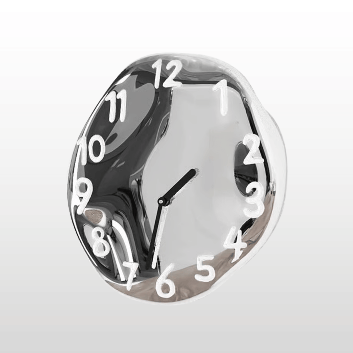 Round Ceramic Wall Clock with Chrome Finish 24cm Silent Movement Modern Design for Living Room and Office | Sansoti