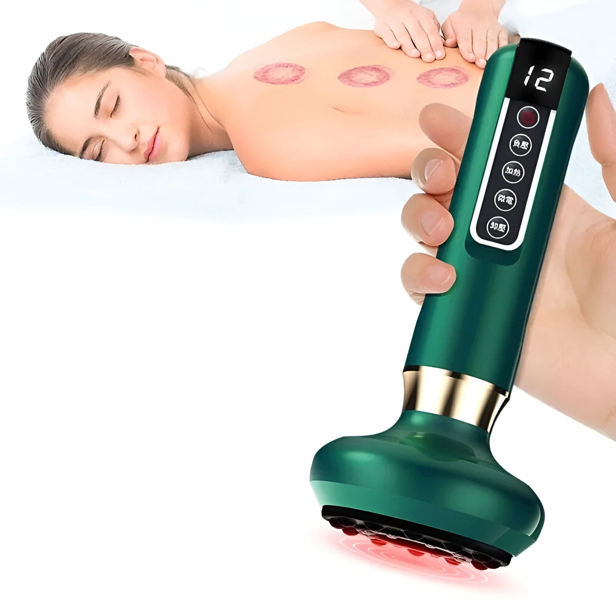 Cordless Massage Device with Suction Function, Heat, ABS and 1800mAh Battery for Back, Shoulders, Legs and Neck Muscles | Sansoti