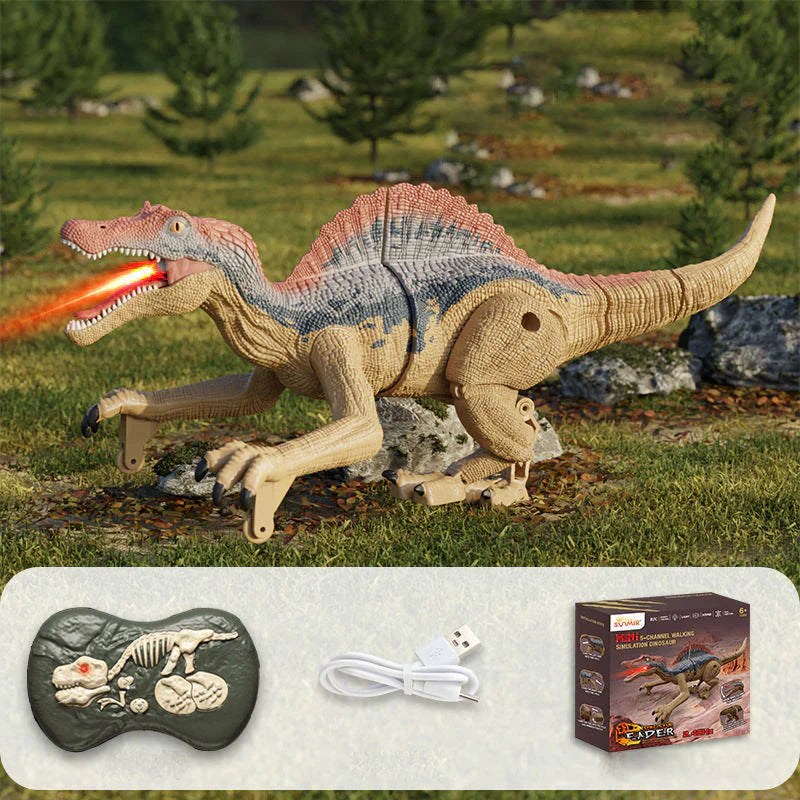 Bestuurbare Prehistorische Speeldino met Mistfunctie – Bewegende Robot Dino voor Kinderen – Oplaadbaar met Afstandsbediening – Dinosaurus Speelgoed met Geluid en Lichteffecten | Sansoti