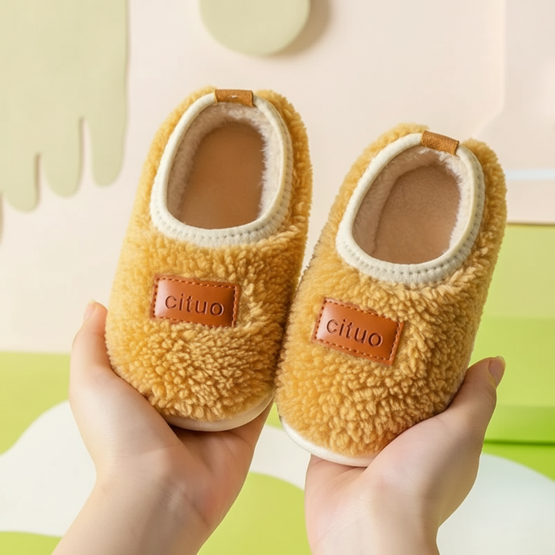 Pantoufles d’hiver douces pour enfants avec semelle antidérapante, doublure chaude, confort, chaussures d’intérieur pour tout-petits et enfants d’âge préscolaire | Sansoti
