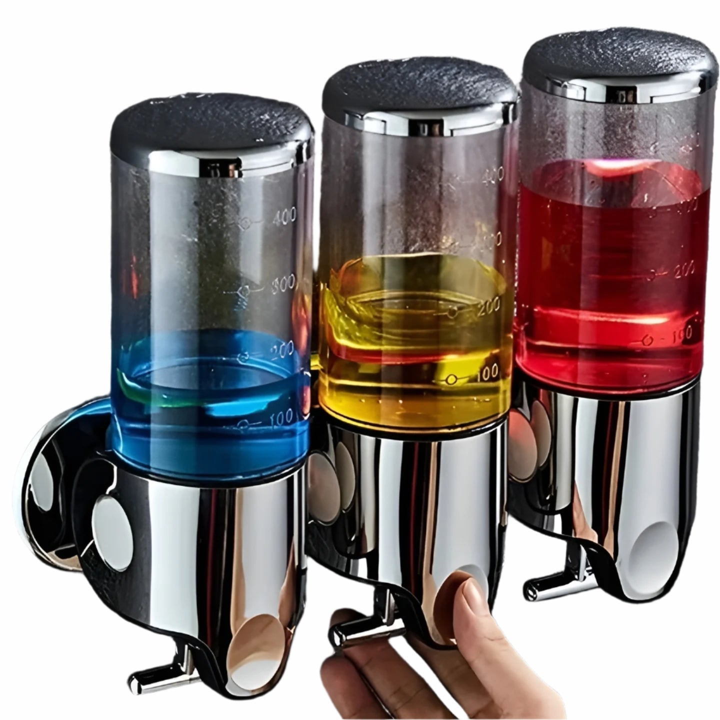 Wandzeepdispenser 500ml Wandmontage RVS Chroom Badkamer Keuken Enkel Dubbel Drievoudig Vloeibare Zeep | Sansoti