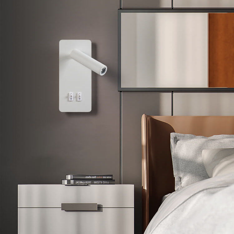 Applique murale LED réglable avec éclairage de lecture et halo lumineux pour la chambre, le salon et le couloir | Sansoti