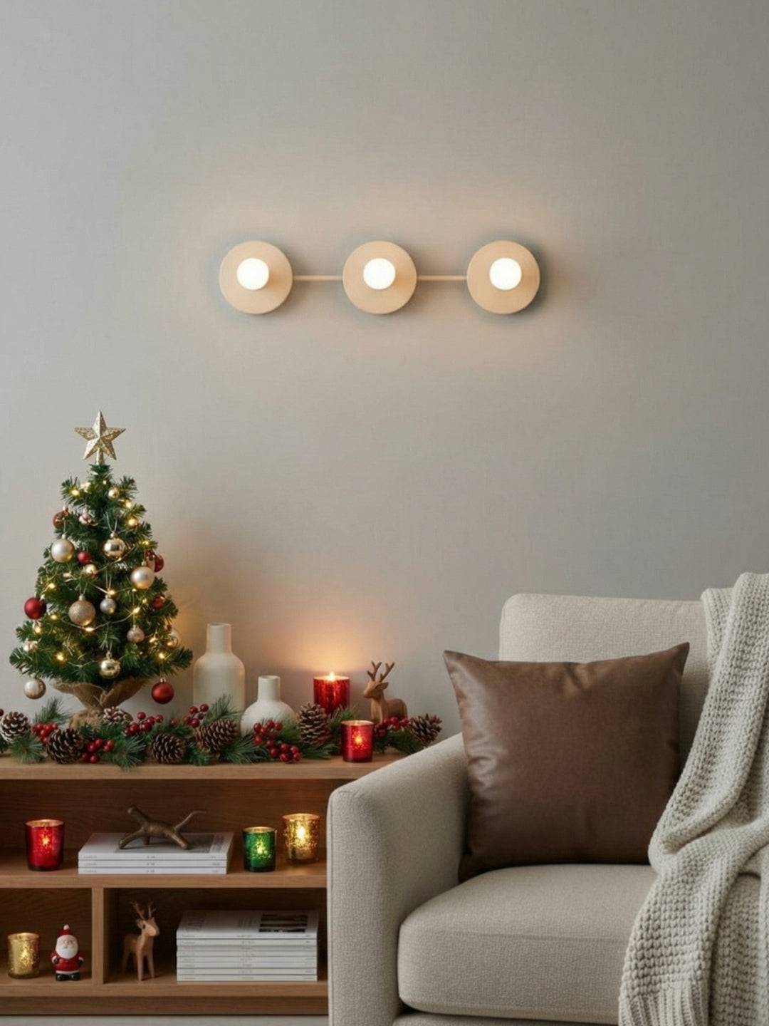 Minimalistische Badkamerlamp met Drie Lichtpunten - Verkrijgbaar in Meerdere Kleuren | Sansoti