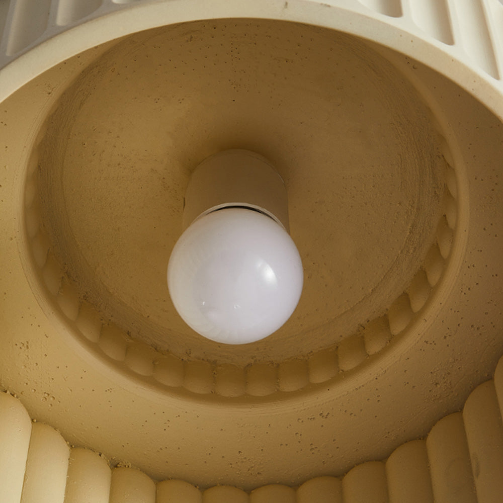 Deckenleuchte Gerippt Resin E27 Weiß Kompakt Modernes Interieur Wohnzimmer Küche Schlafzimmer Retro Design Deckenlampe | Restfield