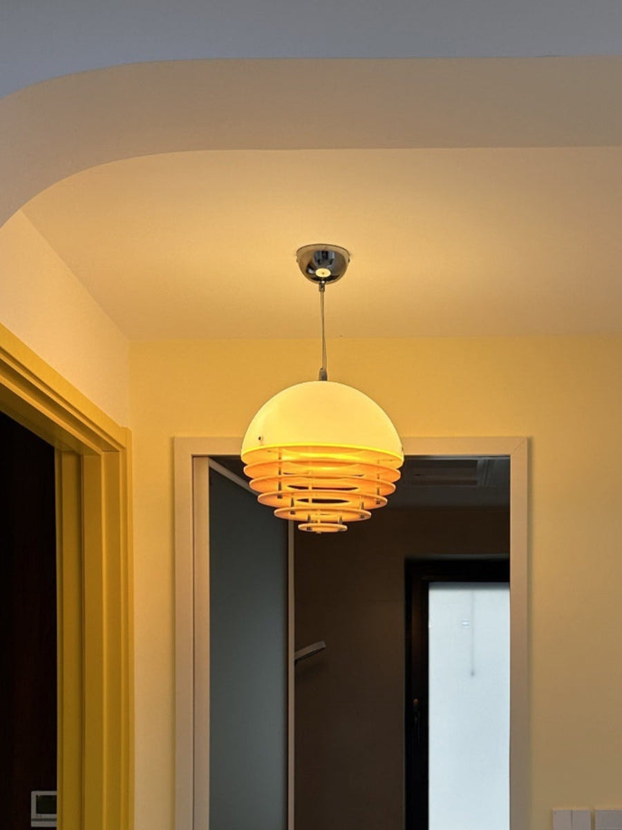 Stijlvolle Hanglamp Bauhaus Design Oranje-Wit Sfeerverlichting voor Moderne Interieurs | Sansoti