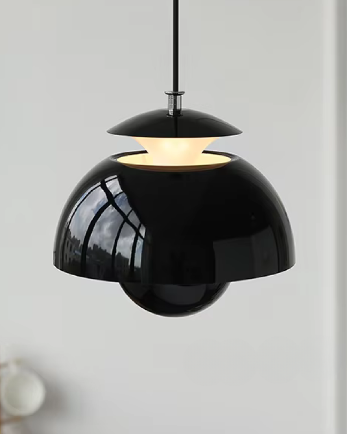 Minimalistische Hanglamp Wit Rond Design Scandinavisch Interieur Eetkamer Slaapkamer Woonkamer Sfeerverlichting | Sansoti