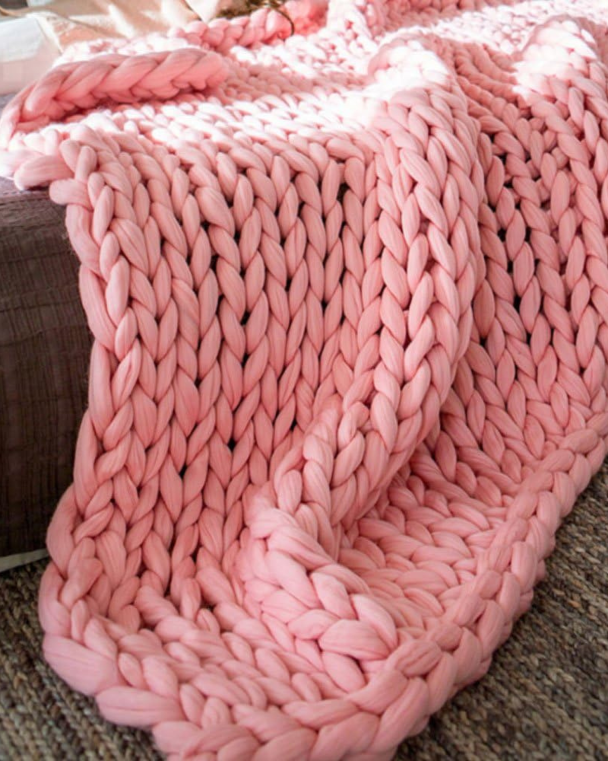 Handgebreid Chunky Plaid – Dik Gebreide Deken in Zachte Chenille voor Bank en Bed | Sansoti