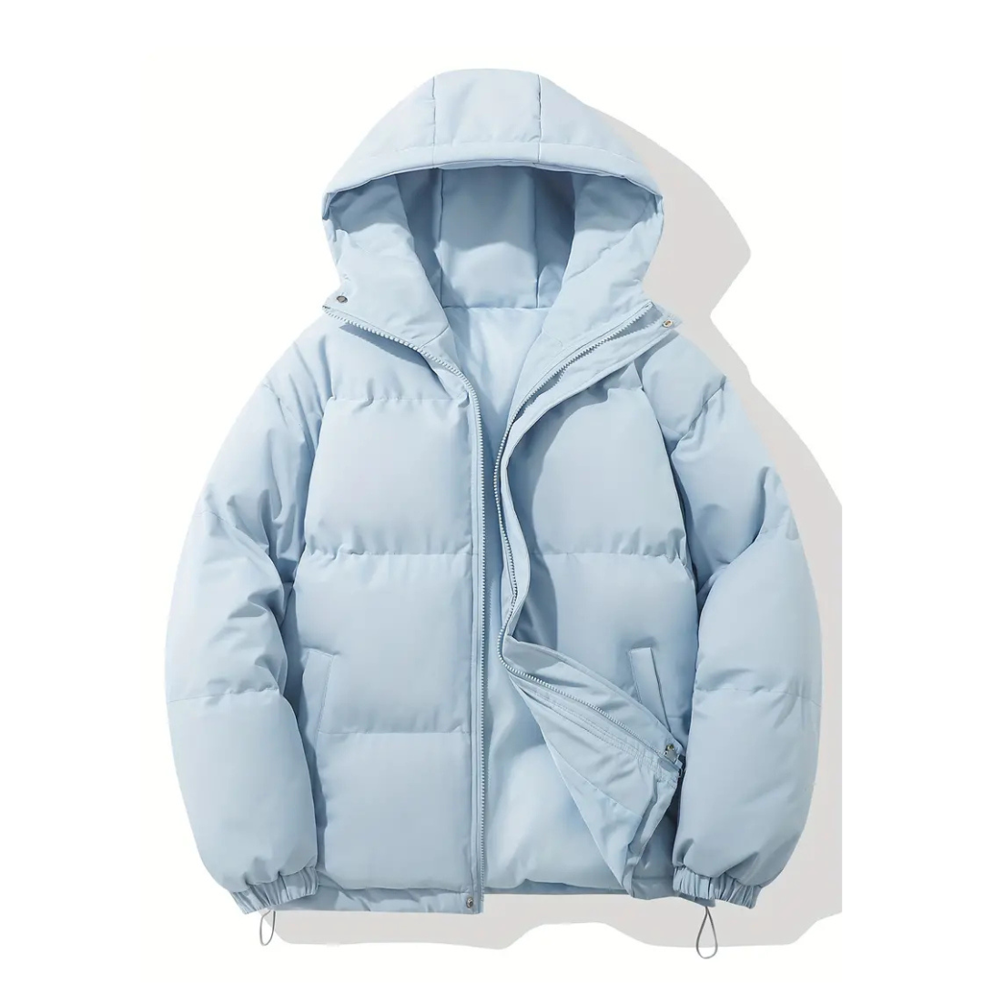 Quilted Women's Jacket, Water-Repellent, Lightweight Polyester, with Hood and Zipper, Winter Outdoor, Black Pink Purple White | Sansoti