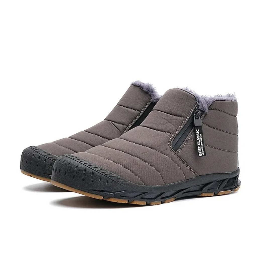 Bottes d'hiver étanches unisexes avec doublure polaire, fermeture éclair latérale et semelle antidérapante, pour garder les pieds au chaud dans la neige et en randonnée | Sansoti