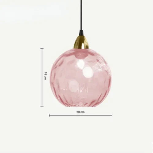 Glazen Bol Hanglamp met Gekleurde Glaskap voor Eetkamer Woonkamer | Sansoti