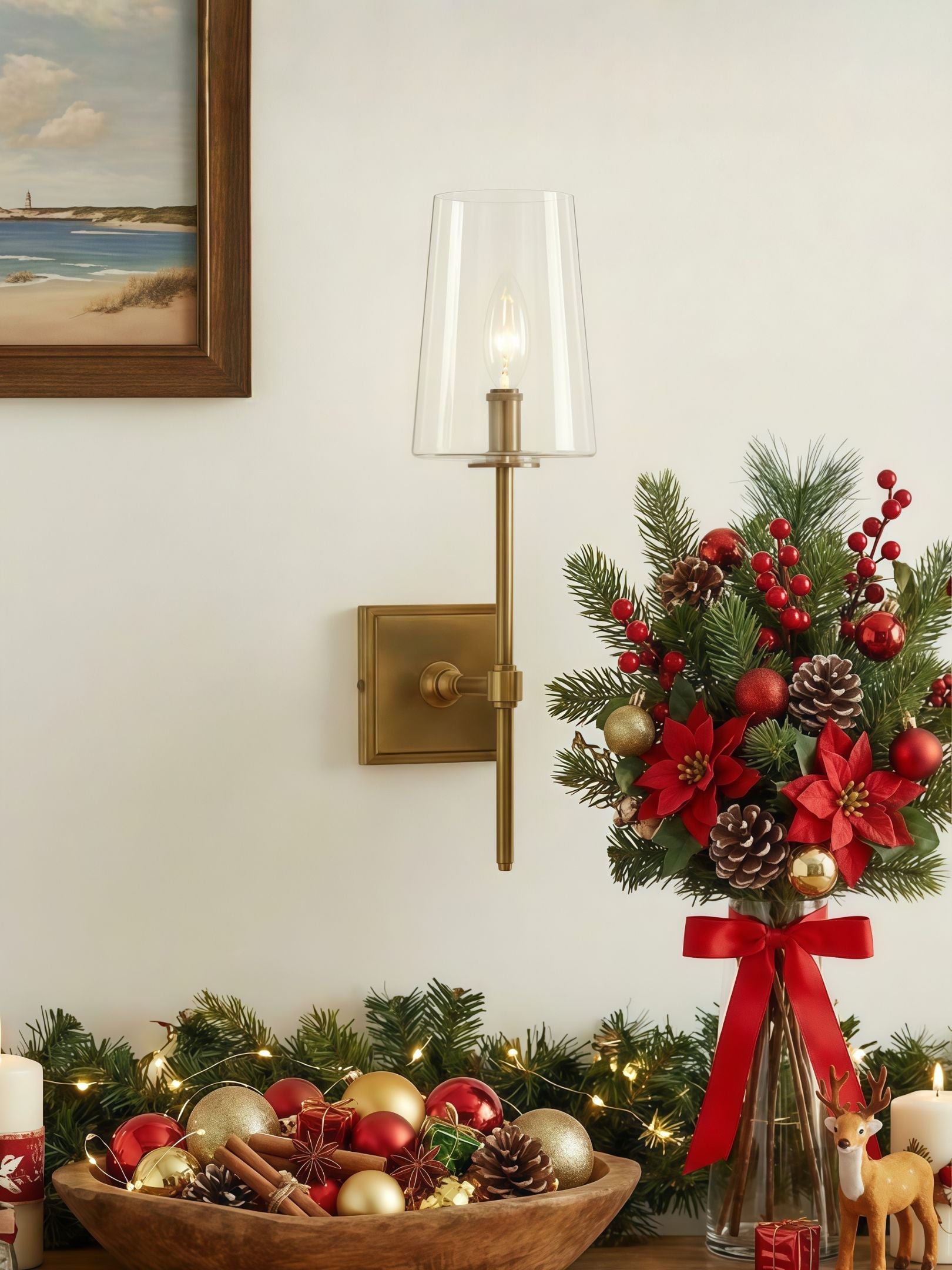 Glazen Wandlamp met Helder Glas – Enkelvoudige tot Drievoudige Configuratie – Elegante Badkamerverlichting | Sansoti