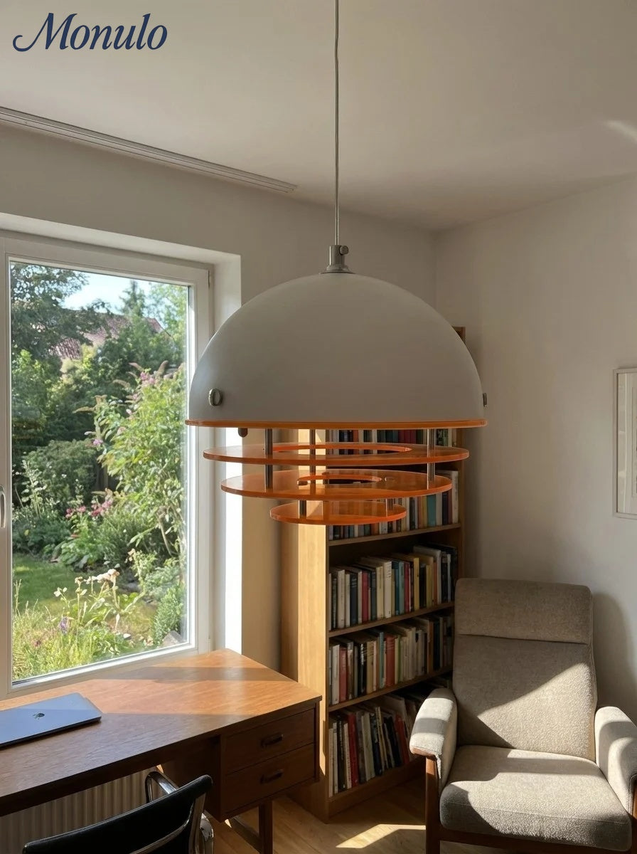 Stijlvolle Hanglamp Bauhaus Design Oranje-Wit Sfeerverlichting voor Moderne Interieurs | Sansoti