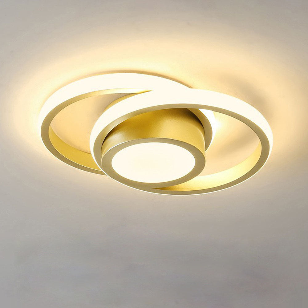LED-Deckenleuchte Doppelring Schwarz Wohnzimmer Flur Moderne Deckenleuchte Minimalistisch Warmes Licht | Restfield