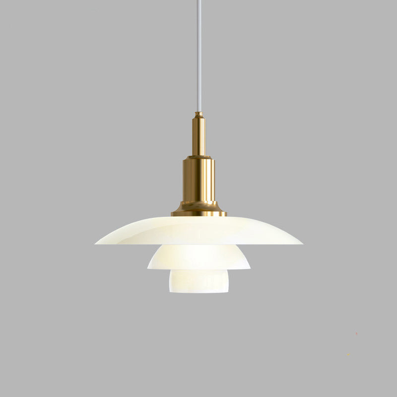 Hanglamp Glas Rond Scandinavisch Wit LED Woonkamer Eetkamer Slaapkamer Modern | Sansoti