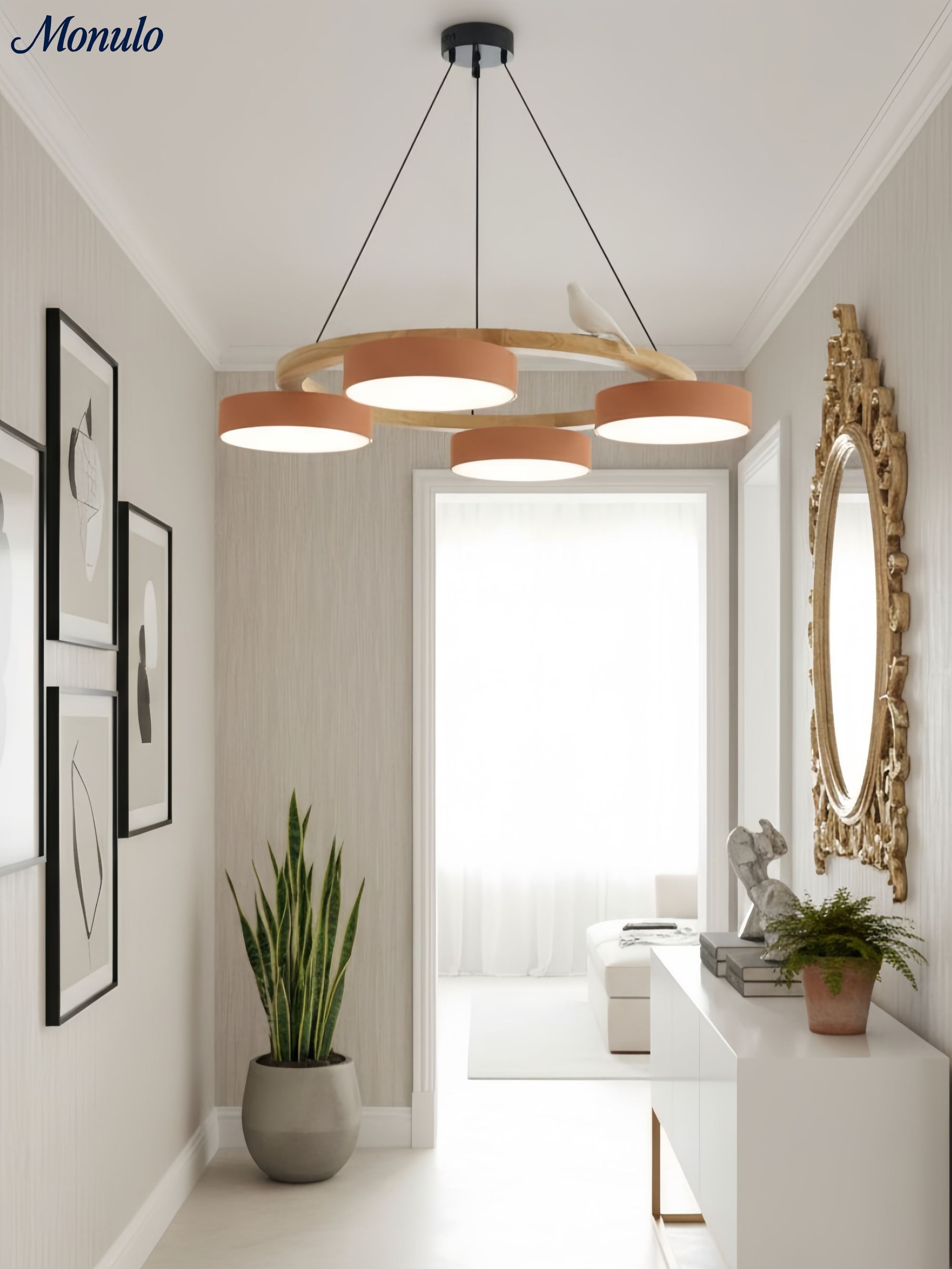 Decoratieve Vogelkroonluchter met Gekleurde Cirkels voor Eetkamer en Woonkamer | Sansoti