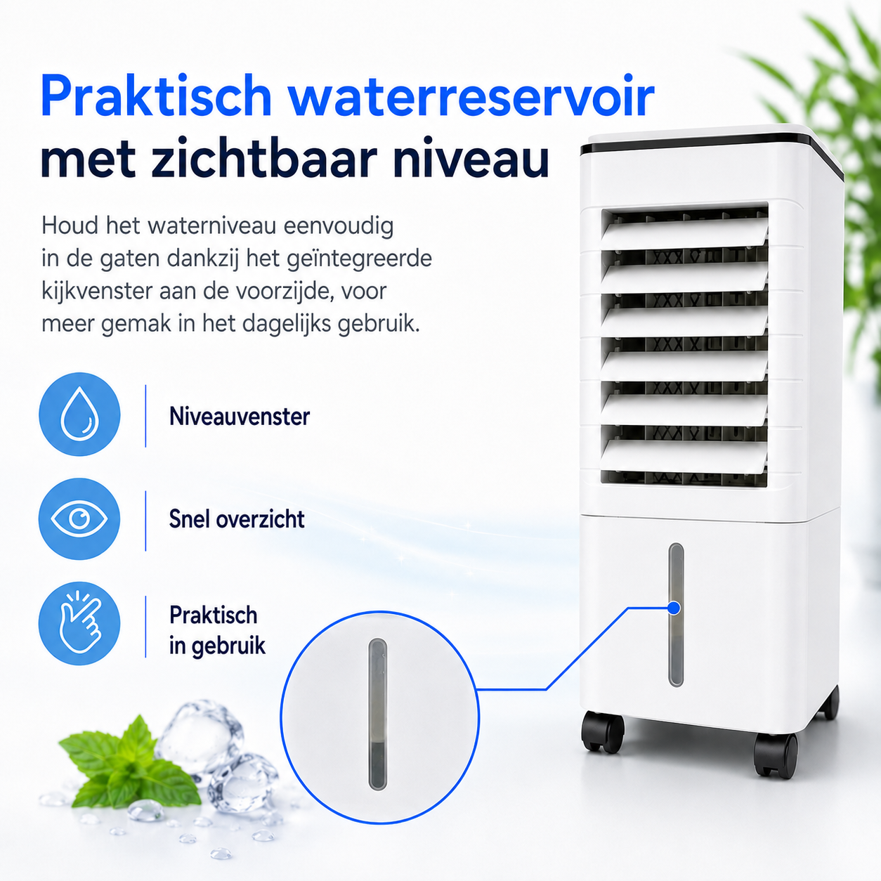 Airco Luchtkoeler Draagbaar 3-in-1 Zonder Slang Wit Oscillatie Timer Slaapkamer Woonkamer Kantoor Luchtbevochtiger Luchtzuivering Filter | Sansoti