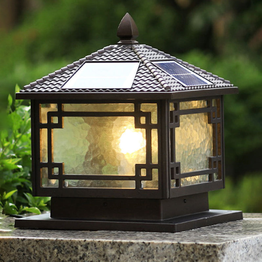 Lampe sur pied d’extérieur étanche en aluminium couleur café pour jardin, balcon et villa - éclairage LED sur pied d’extérieur | Sansoti