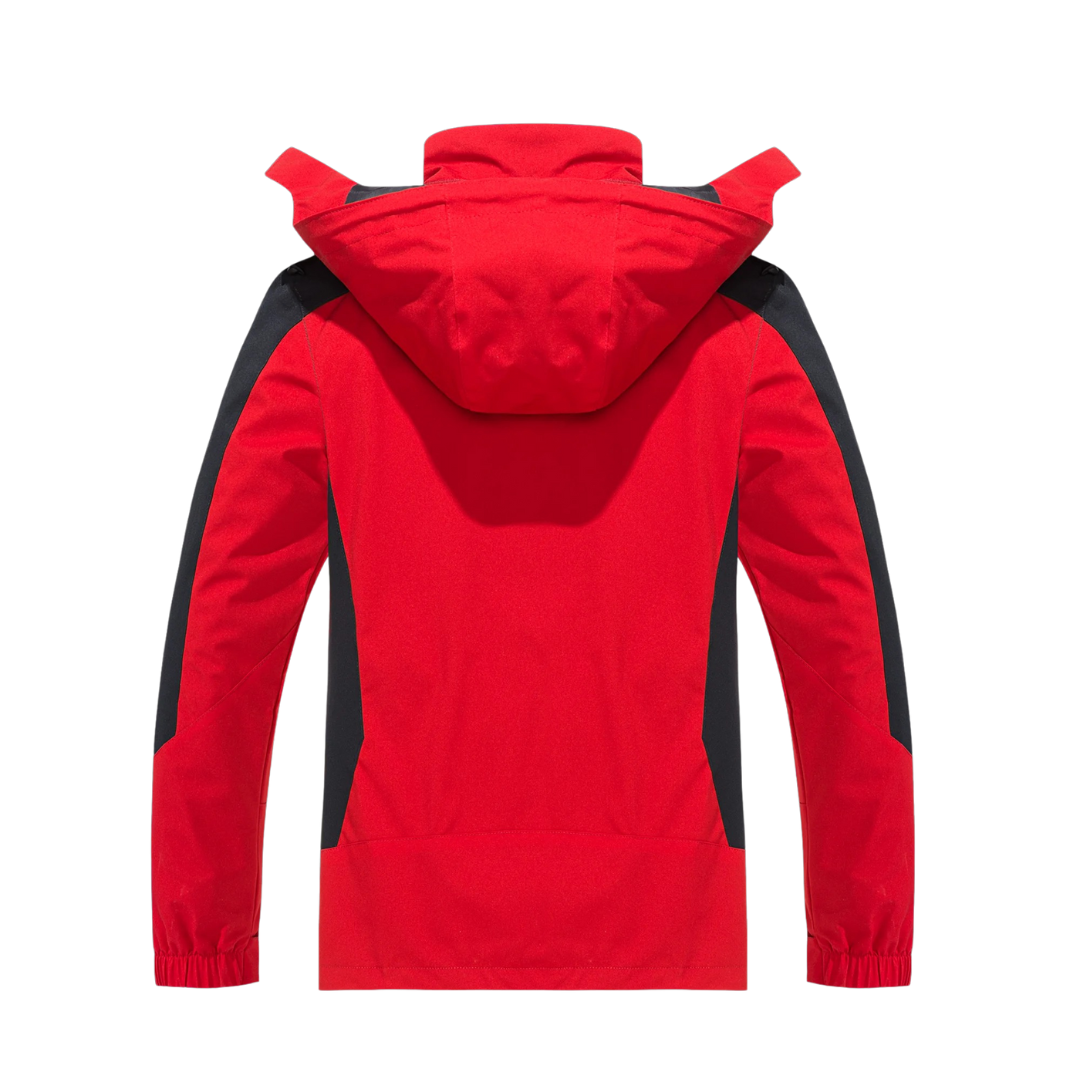 Veste d’extérieur imperméable pour hommes en polyester avec capuche amovible et plusieurs poches pour randonnée, trekking et activités de plein air | Sansoti