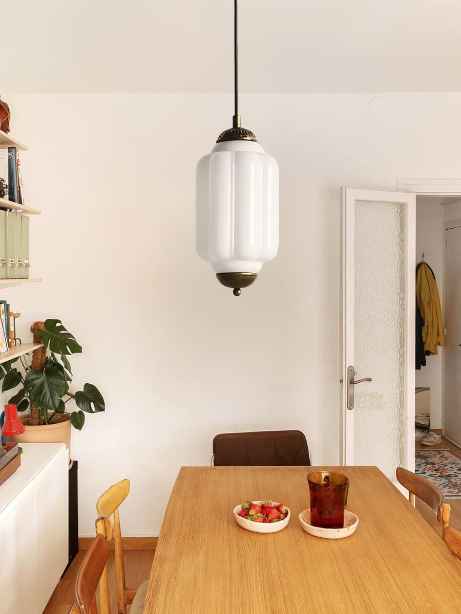 Vintage Glazen Hanglamp met Nostalgische Uitstraling – Verfijnde Verlichting voor Eetkamer en Keuken | Sansoti