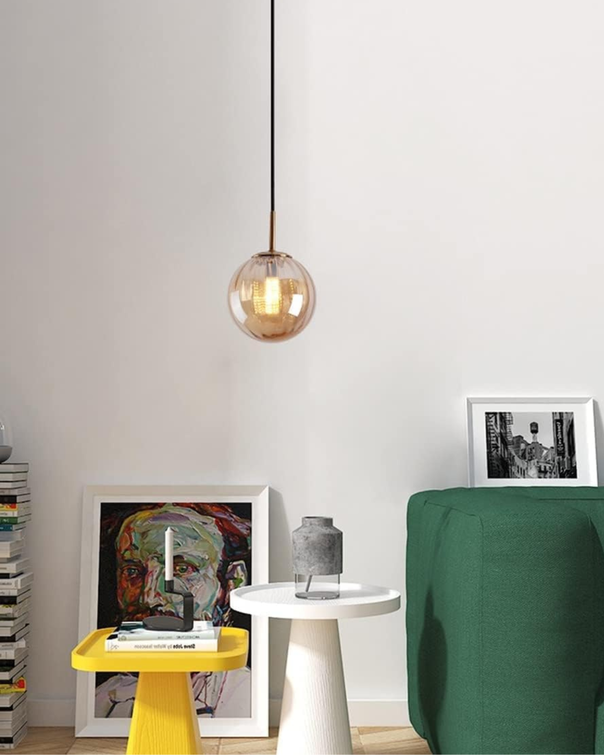 Handgeblazen glazen hanglamp bol met verstelbare kabel grijs blauw bruin rood groen amber 15x22cm 20x25cm sfeerlicht eetkamer woonkamer slaapkamer moderne design verlichting | Sansoti