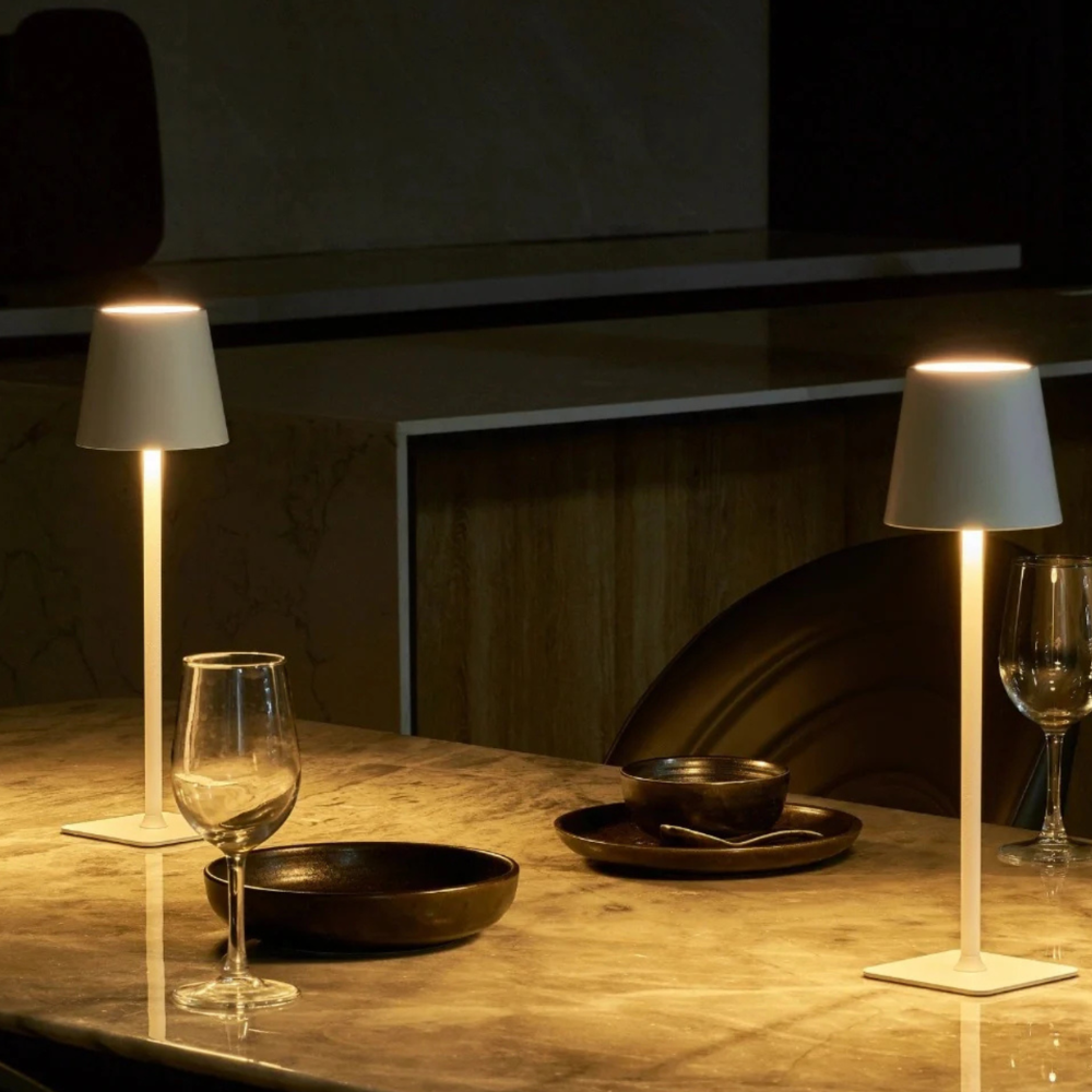 Wireless Table Lamp Dimmable Rechargeable 38cm Metal LED Touch Indoor Outdoor IP54 Waterproof Ambient Lighting | Sansoti