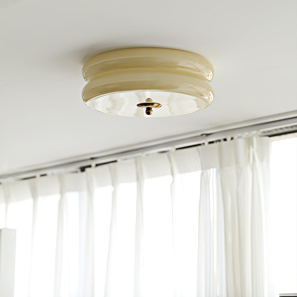 LED Deckenleuchte Glas Metall Creme 13 cm Schlafzimmer Wohnzimmer Art Deco Deckenbeleuchtung Rund Warmes Licht Neutrales Licht Weißes Licht | Restfield