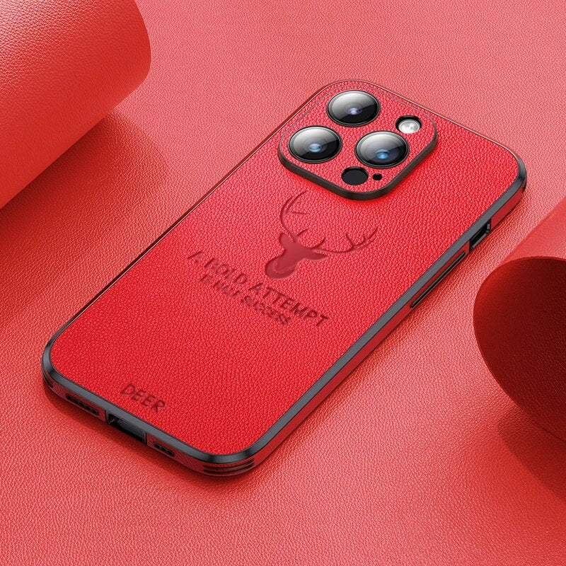 Luxe Wildleren iPhone Hoes Zwart Bruin Donkergroen Lichtblauw Beschermhoes met Shockabsorptie Camerabescherming | Sansoti