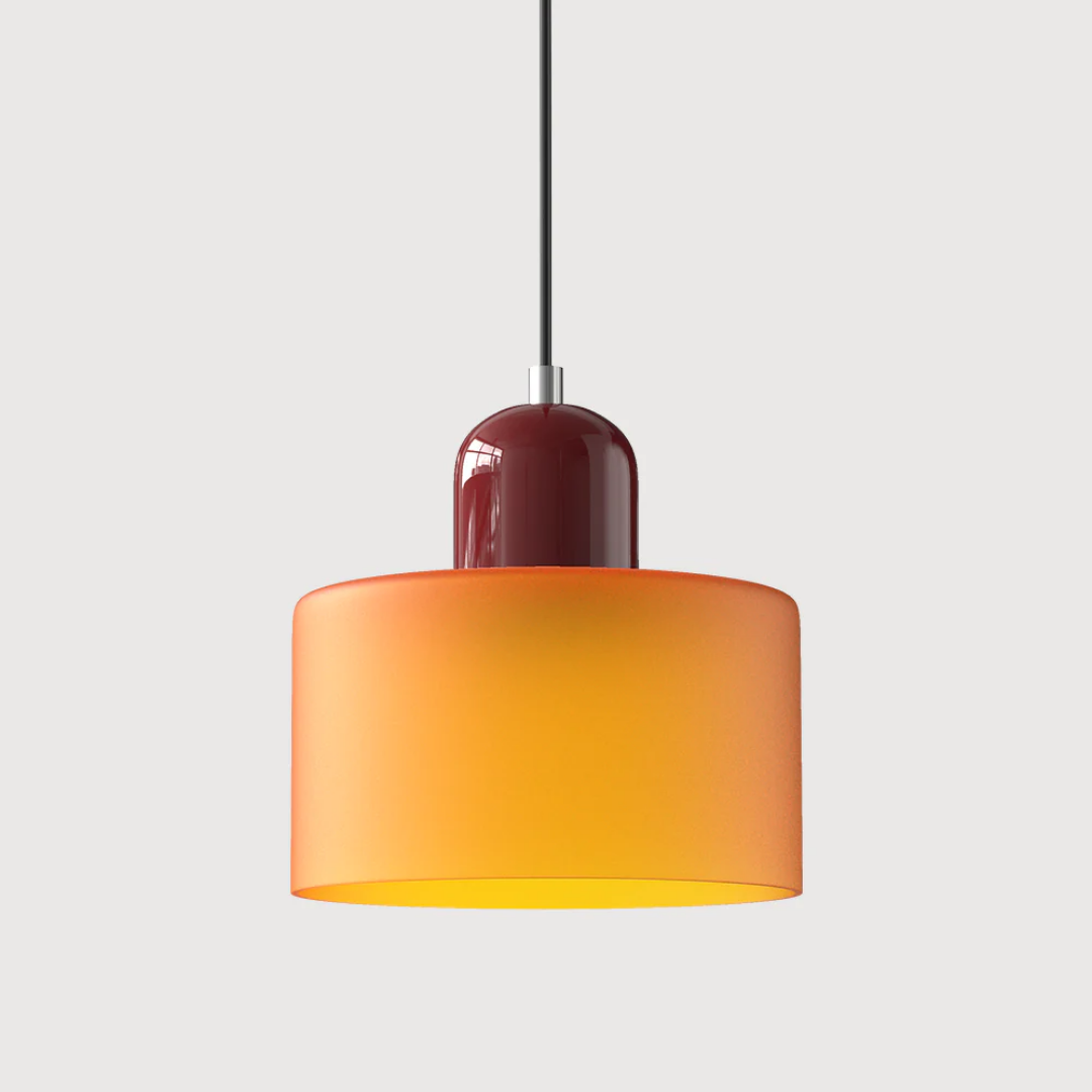 Lismeno Retro Hanglamp Glas 15cm Groen Oranje Eettafel Keuken Vintage Verlichting Compact | Sansoti