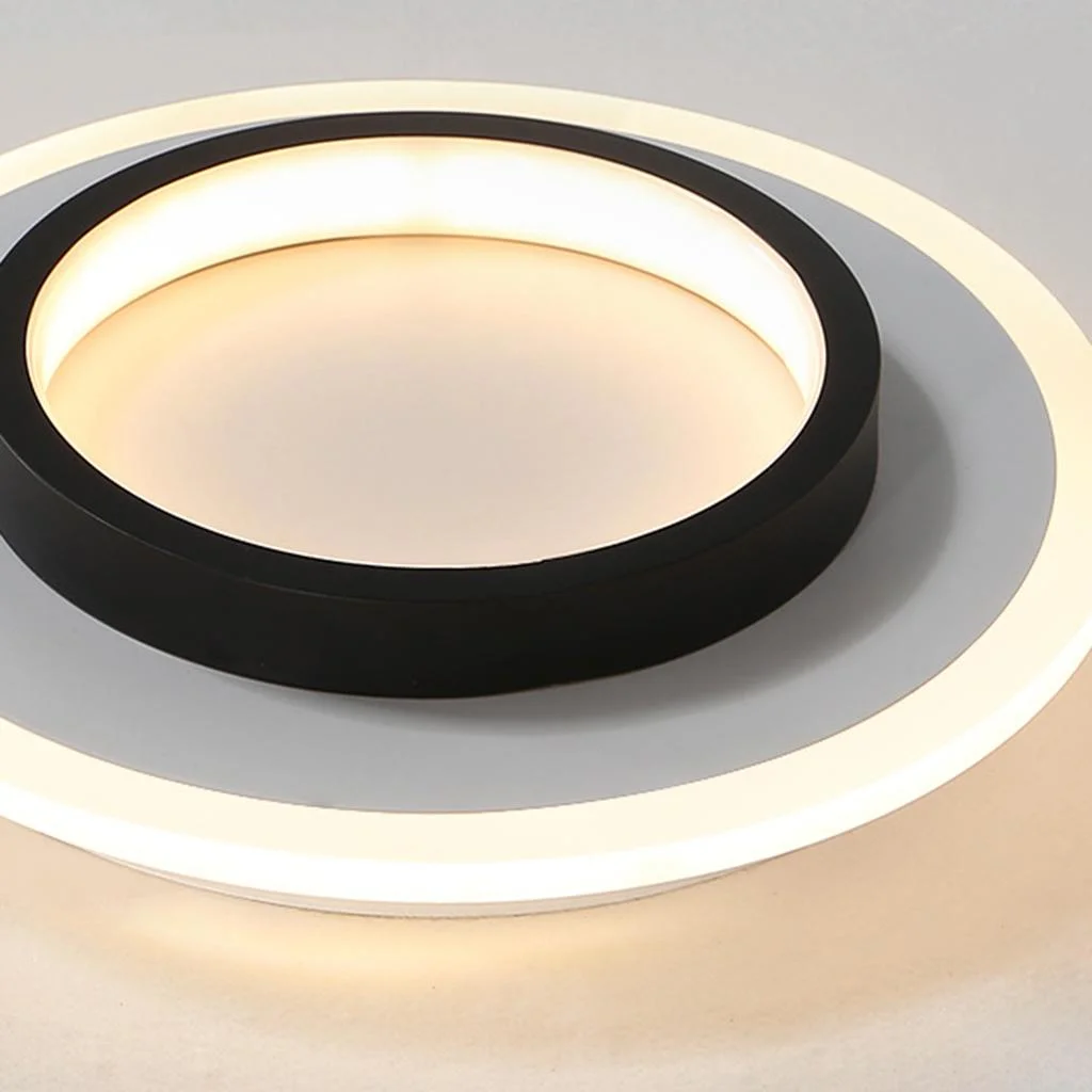 LED Deckenleuchte Rund 10W 20W Schwarz Weiß Schlafzimmer Flur Wohnzimmer Moderne Deckenbeleuchtung Niedrige Deckenlampe | Restfield