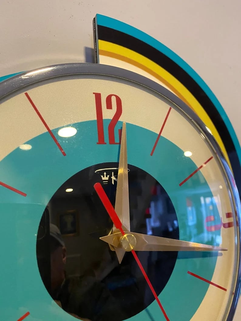 Handmade Wall Clock 40x40 cm Retro Living Room Silent Movement Radiating Design Decorative Battery-Powered Modern | Sansoti