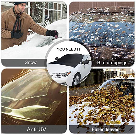 Magnetische Windschutzscheiben-Schutzabdeckung für Autos, eisfrei, schnee- und UV-Schutz, Winterabdeckung, Sonnenschutz, kompakt, universell | Sansoti