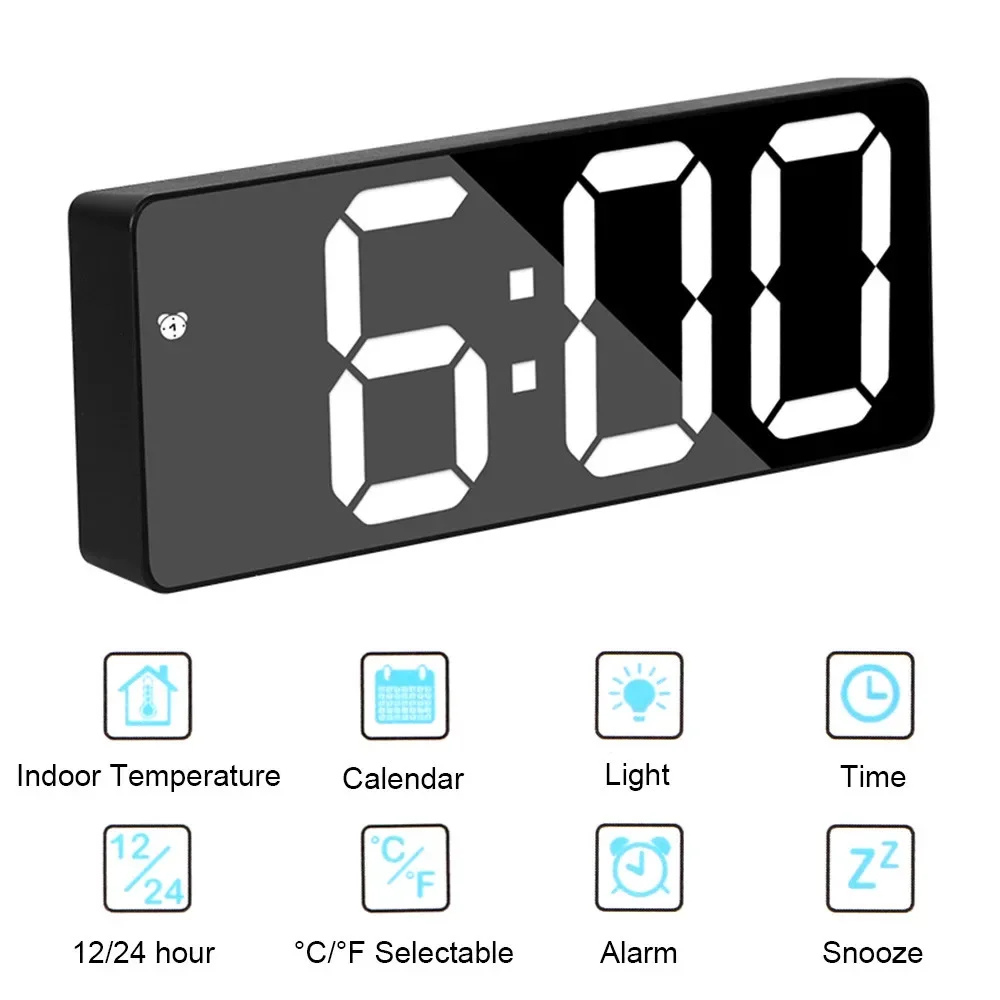 Digitale Wekker met Helder LED-Display Temperatuurweergave en Alarm voor Slaapkamer Kantoor en Nachtkastje | Sansoti