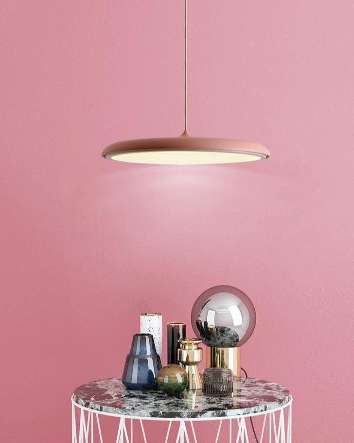 Ronde Hanglamp met Zachte Lichtverspreiding Zwart Grijs Groen Roze Wit Oranje ø25cm ø40cm Modern Scandinavisch Design voor Eetkamer Woonkamer Werkplek | Sansoti