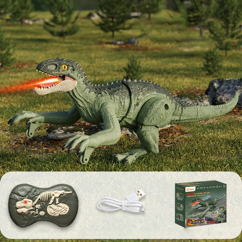 Bestuurbare Prehistorische Speeldino met Mistfunctie – Bewegende Robot Dino voor Kinderen – Oplaadbaar met Afstandsbediening – Dinosaurus Speelgoed met Geluid en Lichteffecten | Sansoti