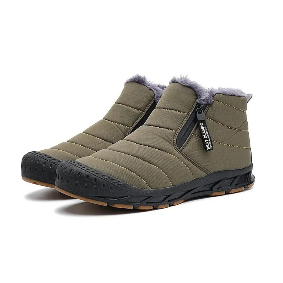 Bottes d'hiver étanches unisexes avec doublure polaire, fermeture éclair latérale et semelle antidérapante, pour garder les pieds au chaud dans la neige et en randonnée | Sansoti