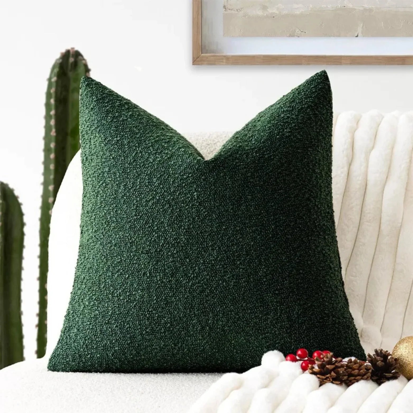 Kissenbezug Bouclé Luxus 45x45 Weiches Minimalistisches Design | Restfield