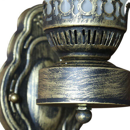 Applique Murale Style Pétrole Verre Bronze Métal 42cm Hall Salon Chambre Rétro Vintage Lampe à Huile E26 Lampe d'Ambiance | Restfield