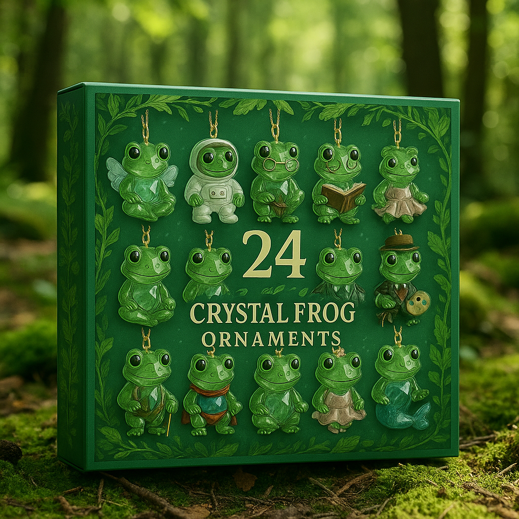 Advent calendar Frog Crystal with 24 Decorative Figurines for Nature Lovers Unique Christmas Gift Living Room | Sansoti