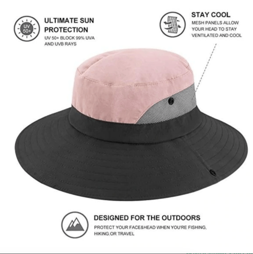 Opvouwbare Zonnehoed met UPF50+ UV-Bescherming & Verstelbare Pasvorm voor Dames Outdoor Activiteiten | Sansoti